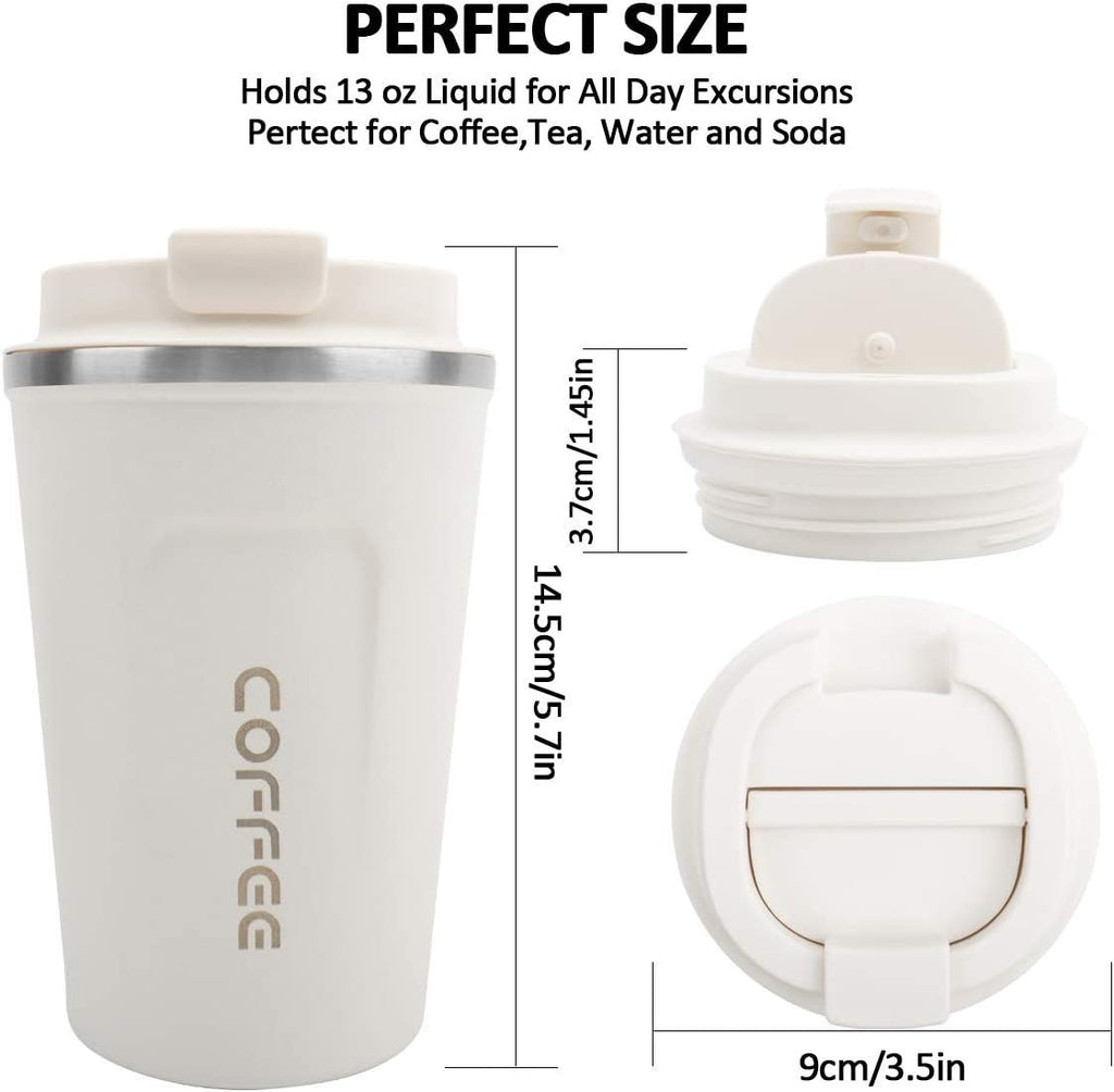 12 oz Stainless Steel Vacuum Insulated Tumbler - Coffee Travel Mug Spill Proof with Lid - Thermos Cup for Keep Hot/Ice Coffee; Tea and Beer