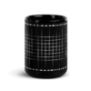 Aura Black Coffee Mugs with Grid design by HadiArts