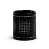 Aura Black Coffee Mugs with Grid design by HadiArts